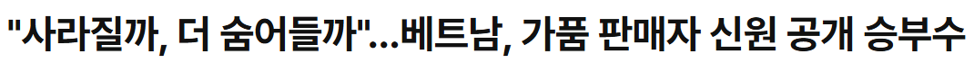 '사라질까, 더 숨어들까'...베트남, 가품 판매자 신원 공개 승부수